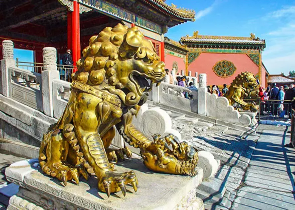 Lion Statues in front of Gate of Heavenly Purity